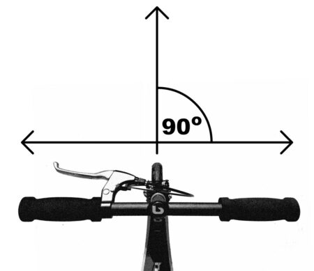 turn the handlebar perpendicular to the front wheel