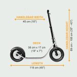 Dimension chart of Boardy Scooter