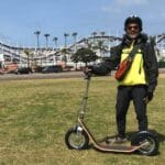 Sonny, the author of this writing with his Boardy scooter