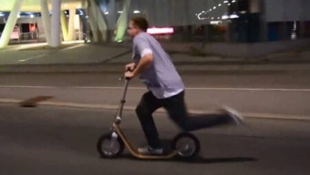 a true fun ride on scooter with flexible frame