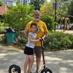 Matt and his daughter with Boardy