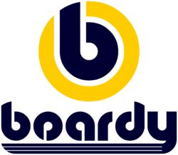 Vintage Boardy Logo vintage boardy logo in yellow and navy blue.